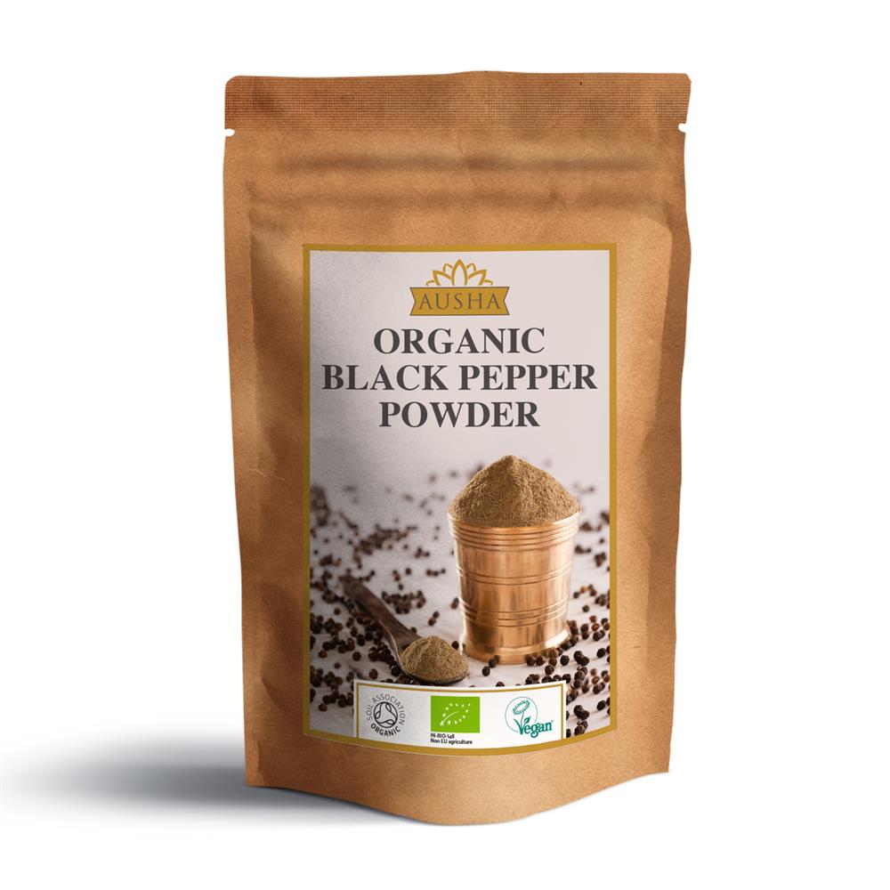 Organic Black Pepper Powder 200g - 1* Star Great Taste Award, AUSHA