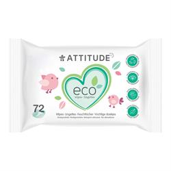 Biodegradable Baby Wipes Fragrance-free 72 wipes, Attitude