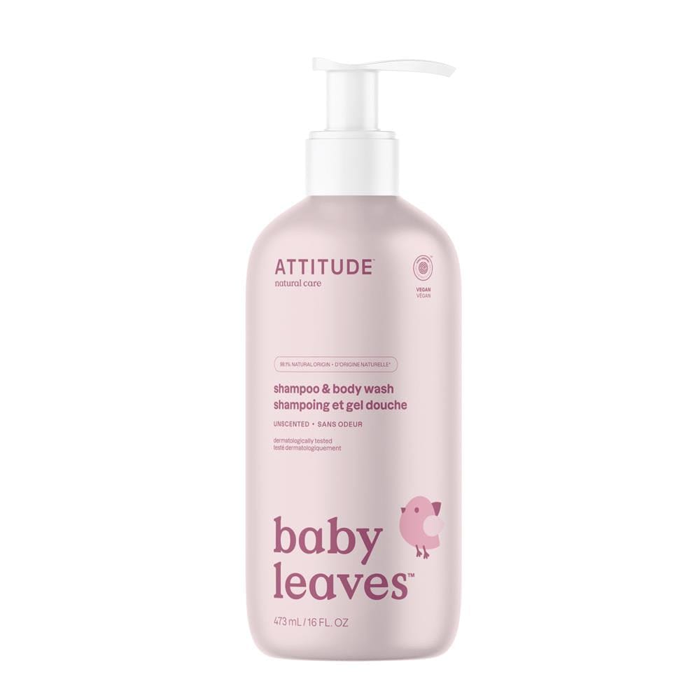 Baby Leaves - 2in1 Shampoo & Body Wash - Unscented - 473 mL, Attitude