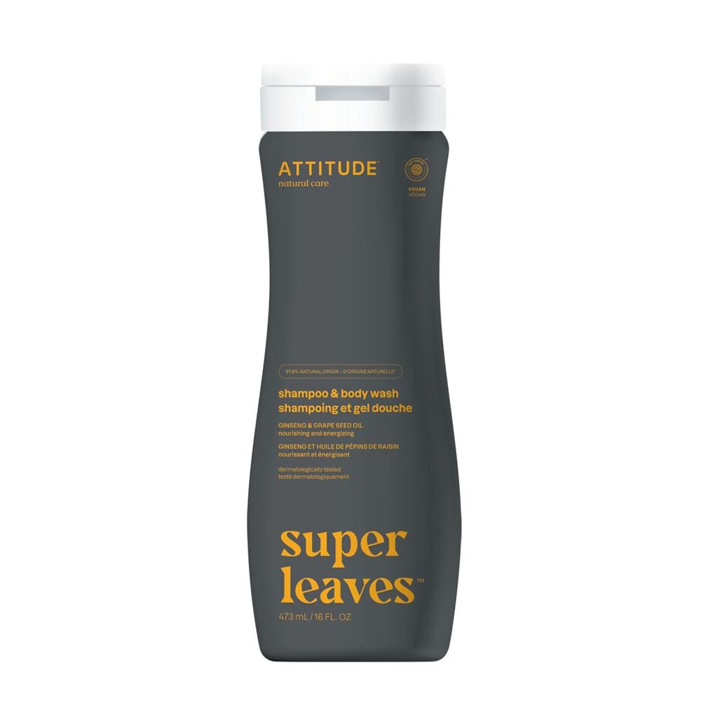 Super leaves Shampoo & Body Wash 2-in-1 - Sports MEN 473ml, Attitude