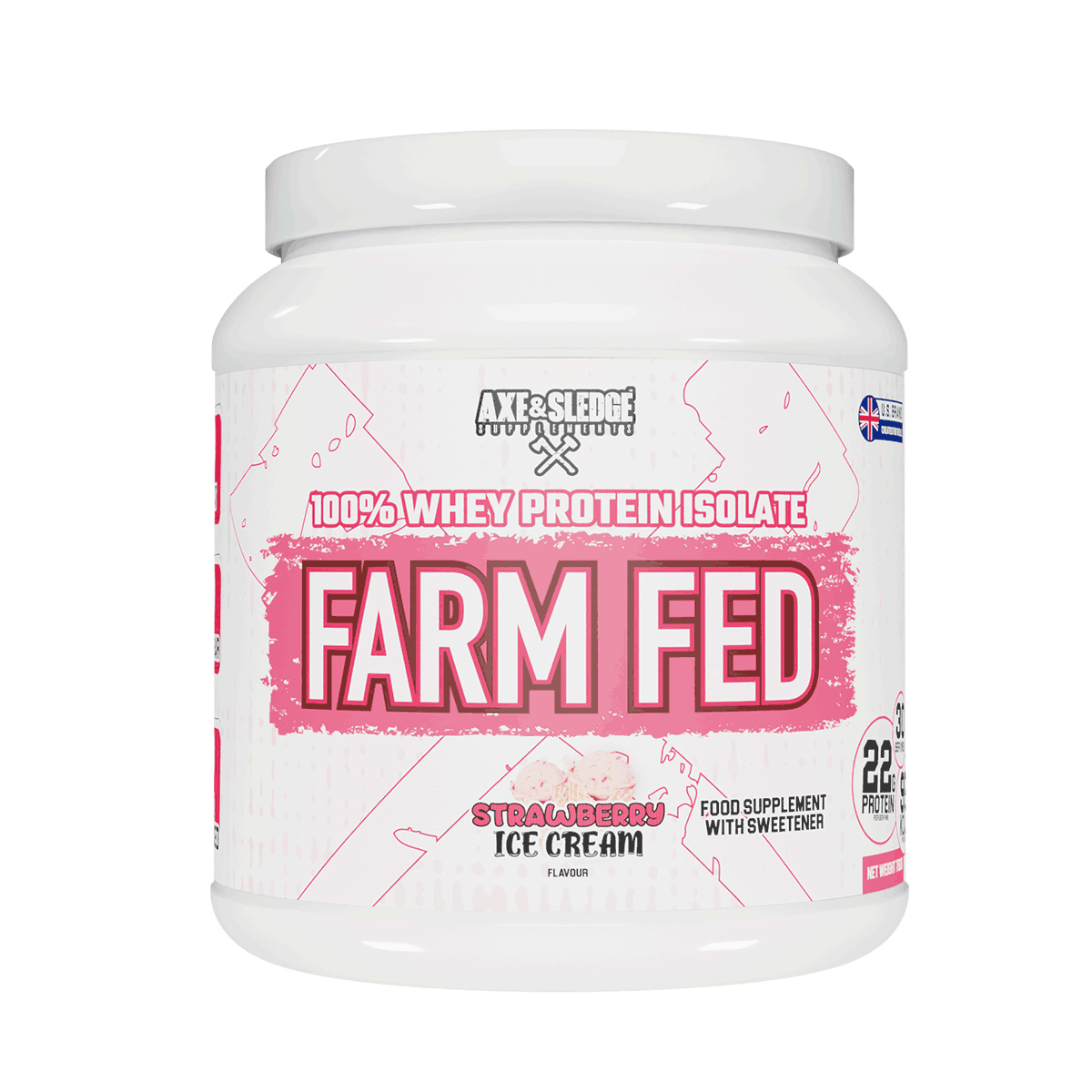 Axe & Sledge Supplements Farm Fed 792g Strawberry Ice Cream