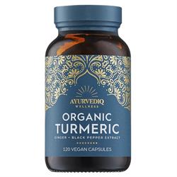 Organic Turmeric Ginger & Black Pepper Extract Caps - 120's, Ayurvediq Wellness