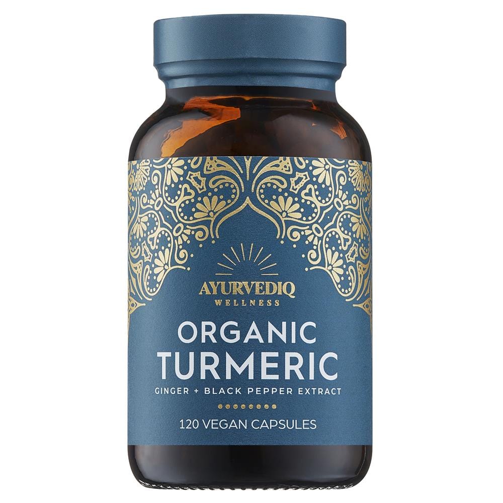 Organic Turmeric Ginger & Black Pepper Extract Caps - 120's, Ayurvediq Wellness