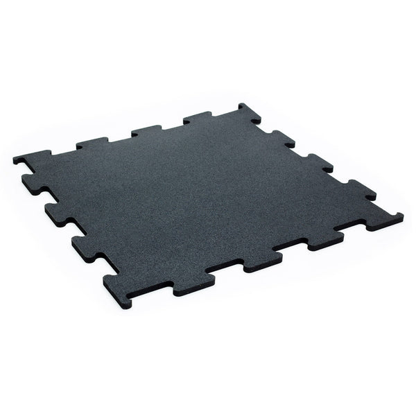 JORDAN Activ Adaptiv Puzzle -  Interlocking Gym Flooring - Black Corner Tile 100cm x 100cm x 15mm - Welzo