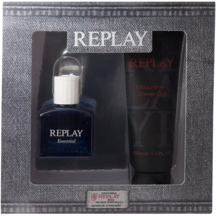 Replay Essential for Him Gift Set 30ml EDT Spray and 100ml Shower Gel