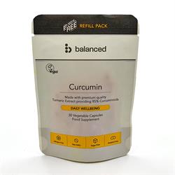 Curcumin (Turmeric Extract) 30 Veggie Caps - Refill Pouch, Balanced