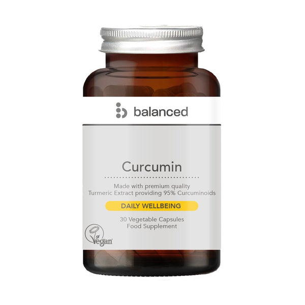 Curcumin (Turmeric Extract) 30 Veggie Caps - Reusable Bottle, Balanced