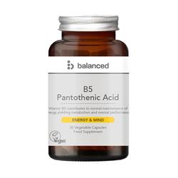 B5 Pantothenic Acid 30 Veggie Caps - Reusable Bottle, Balanced