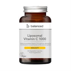 Liposomal Vitamin C 1000 60 Veggie Caps - Reusable Bottle, Balanced