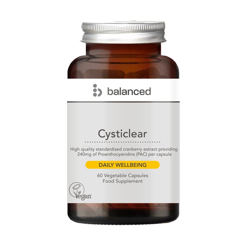 Cysticlear Cranberry (240mg PAC) 60 Veggie Caps - Reusable Bottle, Balanced