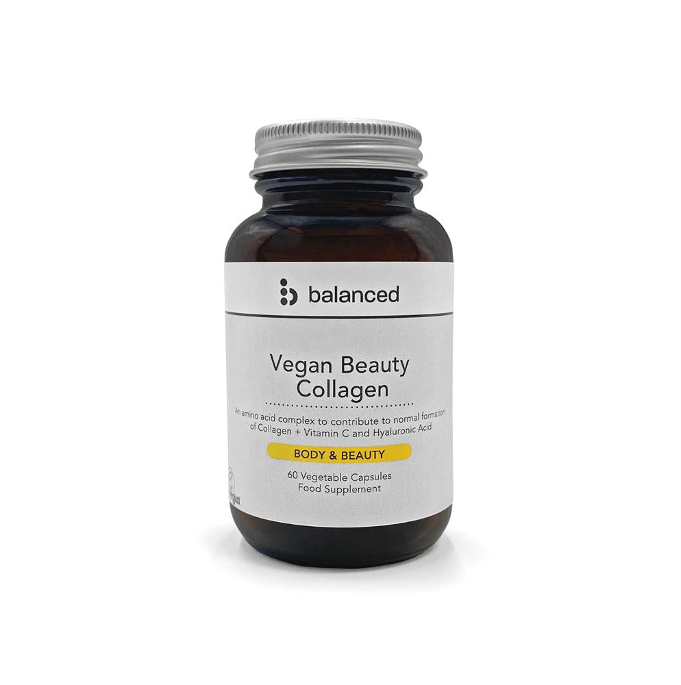 Vegan Beauty Collagen 60 Veggie Caps - Reusable Bottle, Balanced