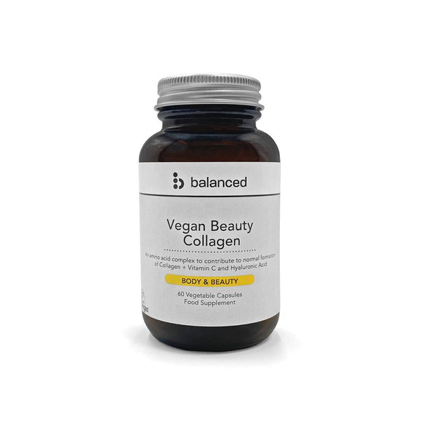 Vegan Beauty Collagen 60 Veggie Caps - Reusable Bottle, Balanced