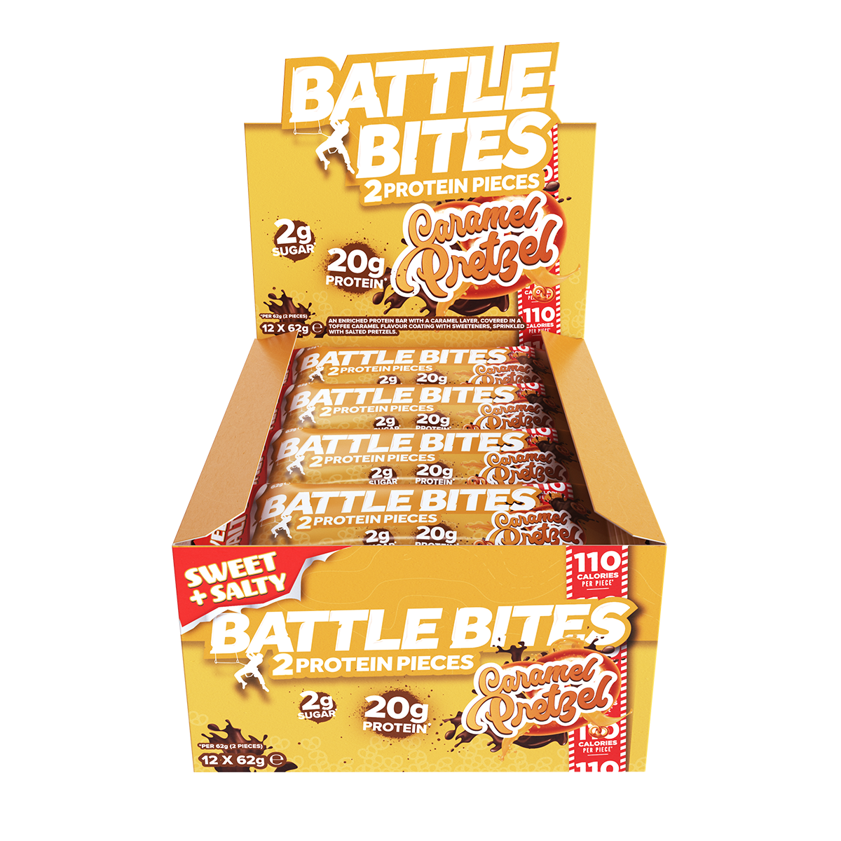 Battle Snacks Battle Bites 12x60g Caramel Pretzel