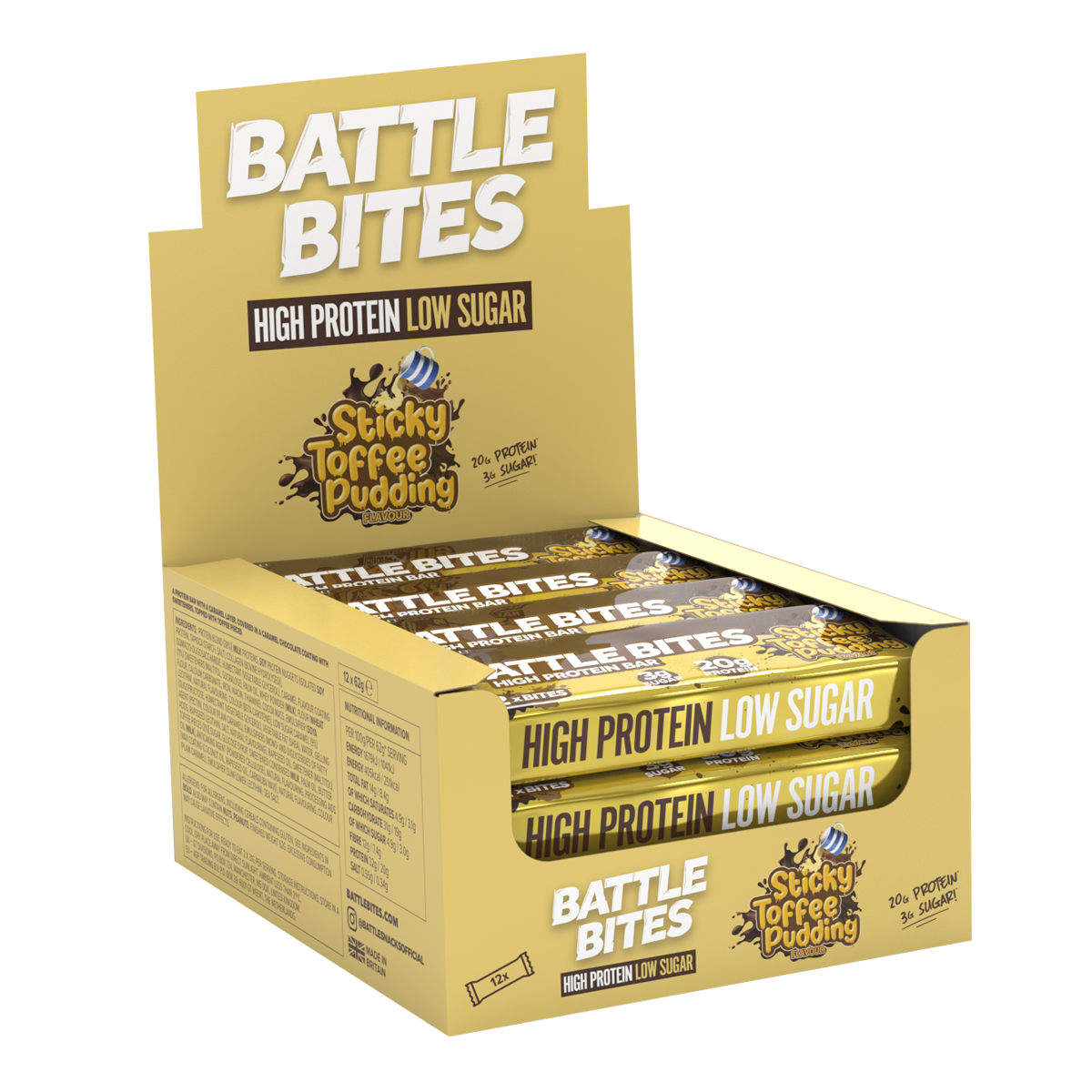 Battle Snacks Battle Bites 12x60g Sticky Toffee Pudding