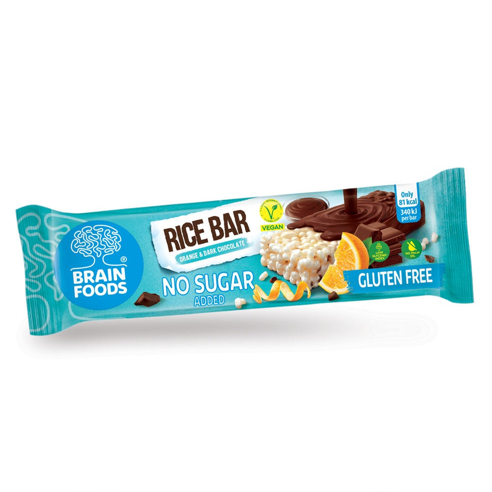 Orange and Dark Chocolate Rice Bar 18g, Brain Foods