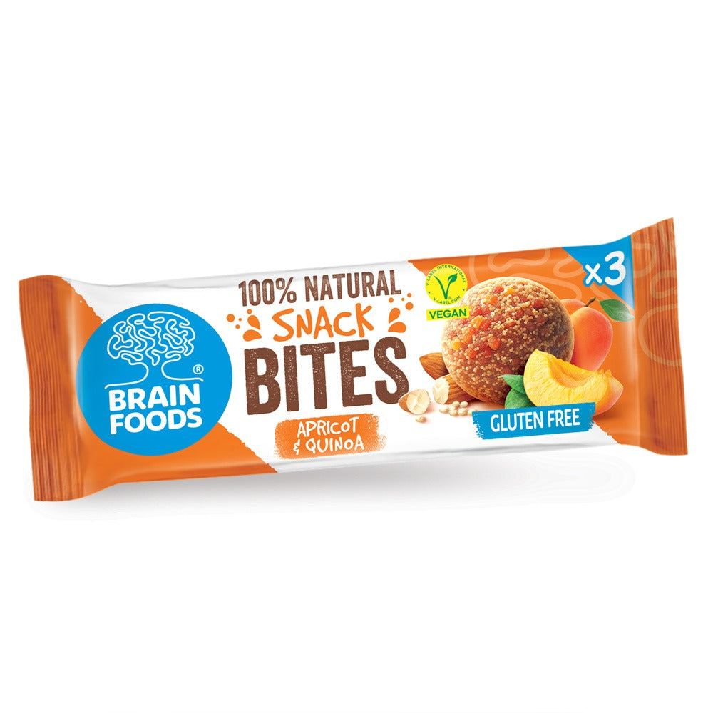 Snack Bites- Apricot and Quinoa 48g, Brain Foods