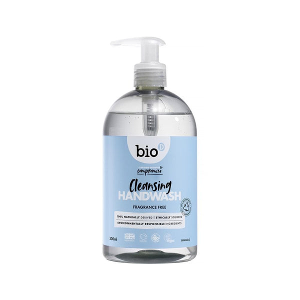 Cleansing Hand Wash Fragrance Free 500ml, Bio-D