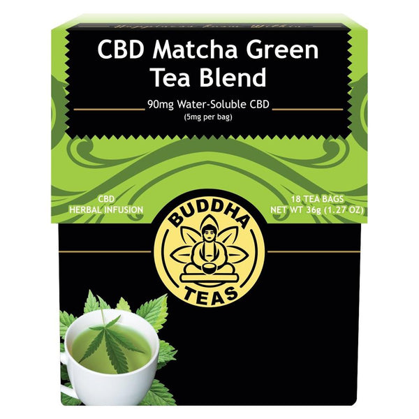 CBD Matcha Green Tea Blend 18 tea bags, Buddha Teas