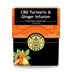 CBD Turmeric & Ginger Infusion 18 tea bags, Buddha Teas