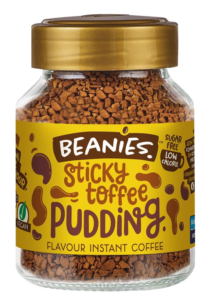 Beanies Sticky Toffee Pudding Flavour Instant Coffee 50g, Beanies Coffee