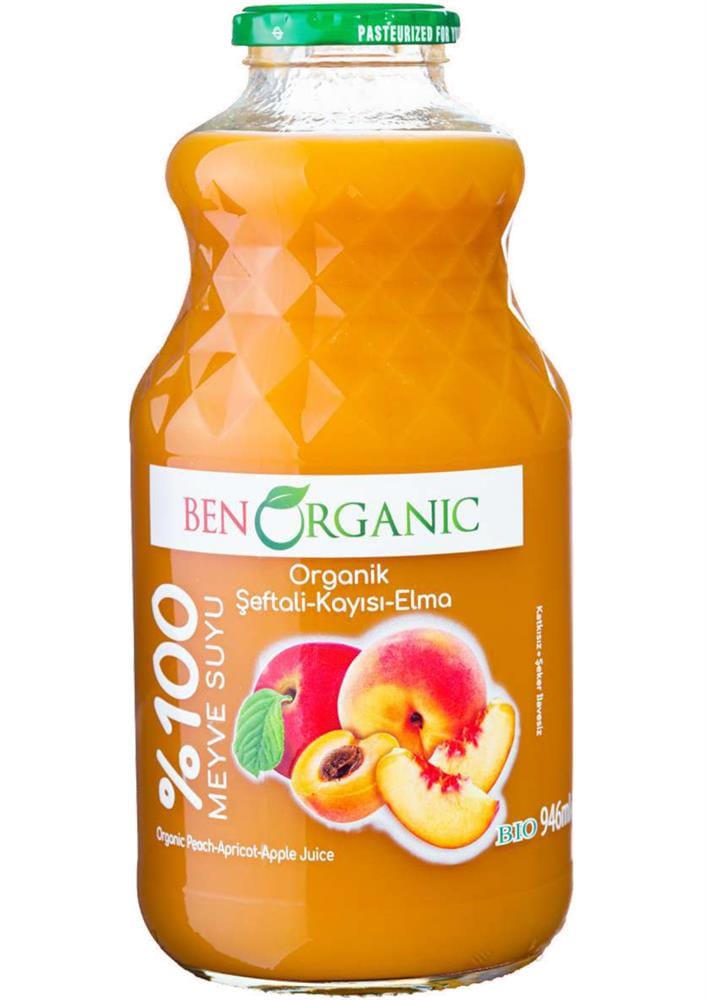 Ben Organic Peach Apricot & Apple Juice 946ml, Ben Organic