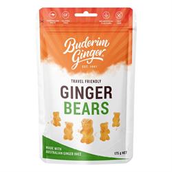 Buderim Ginger Travel Friendly Ginger Bears 175g, Buderim Ginger