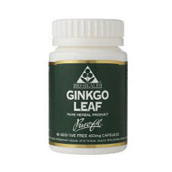 Ginkgo Leaf 60 Capsules, Bio Health