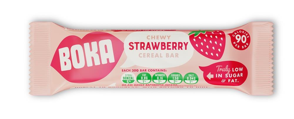 Vegan Strawberry Cereal Bar 30g, Boka