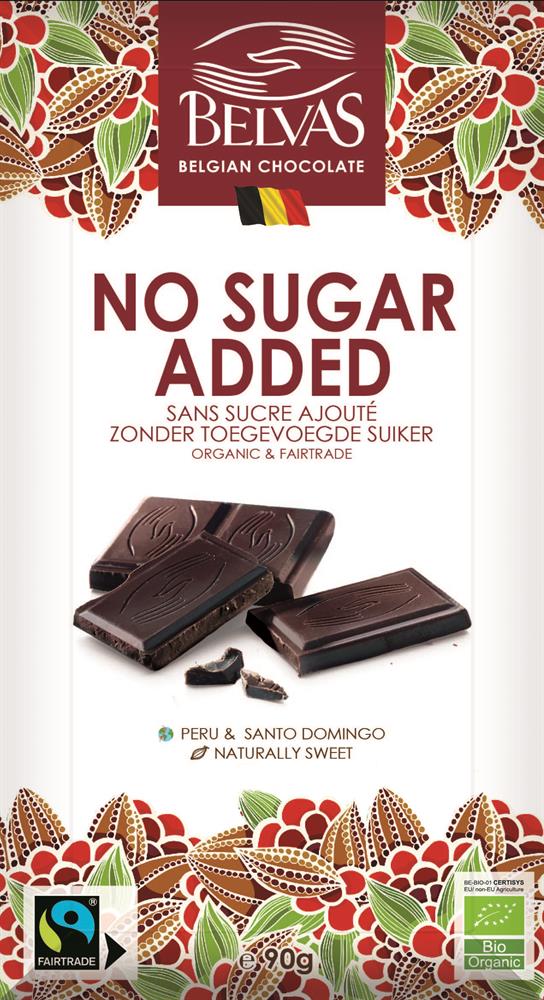 Tablet No Sugar Added Chocolate Bar Organic GF and Vegan 90g, Belvas