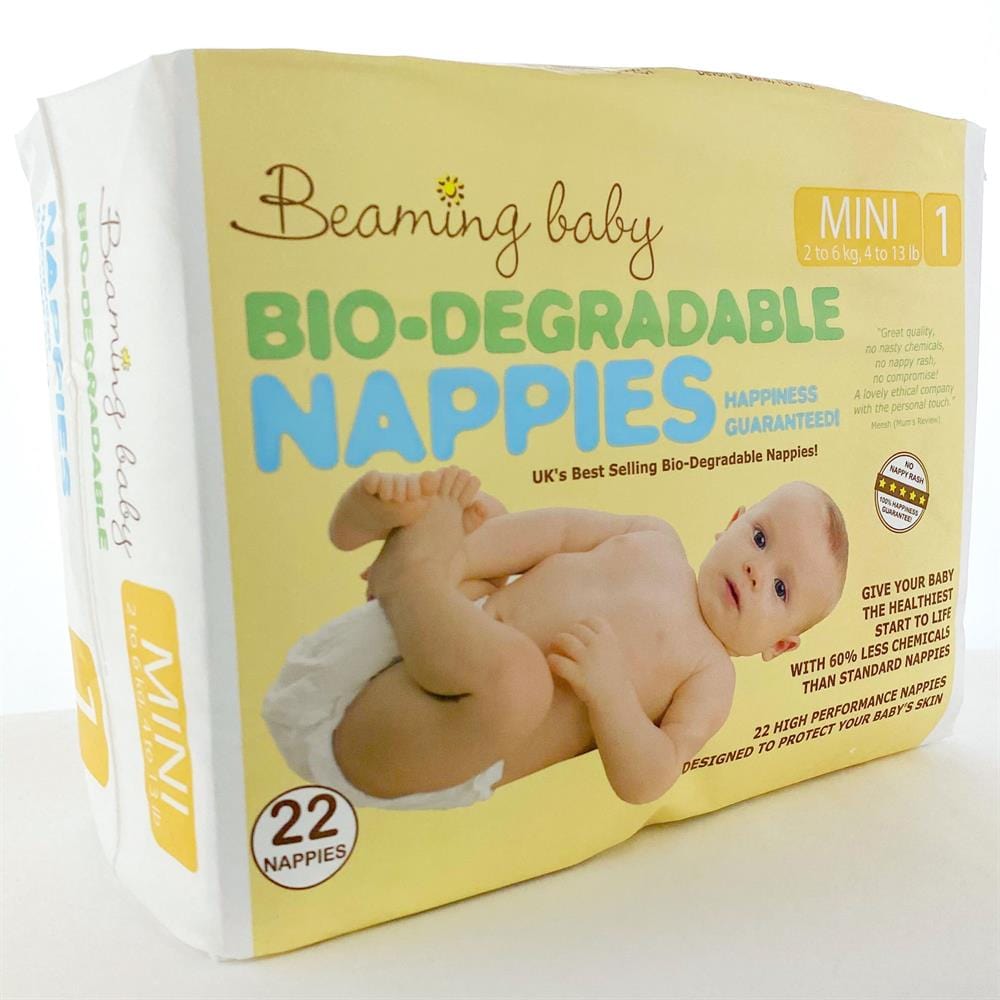 Bio-degradable Nappies Mini 22's, Beaming Baby