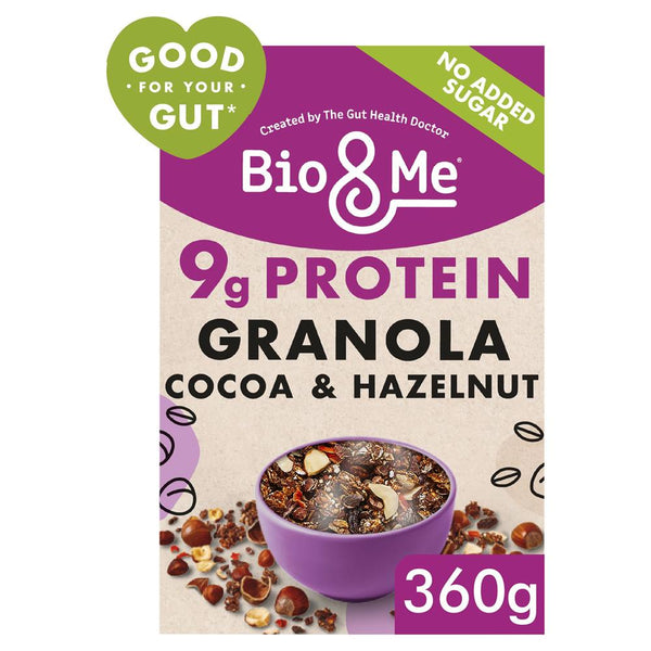 Bio&Me Cocoa & Hazelnut Protein Boosted Gut-Loving Granola 360g, Bio&Me