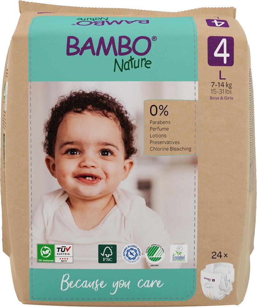 Bambo Nature Eco-Nappy Size 4 - 24 Nappies, Bambo Nature