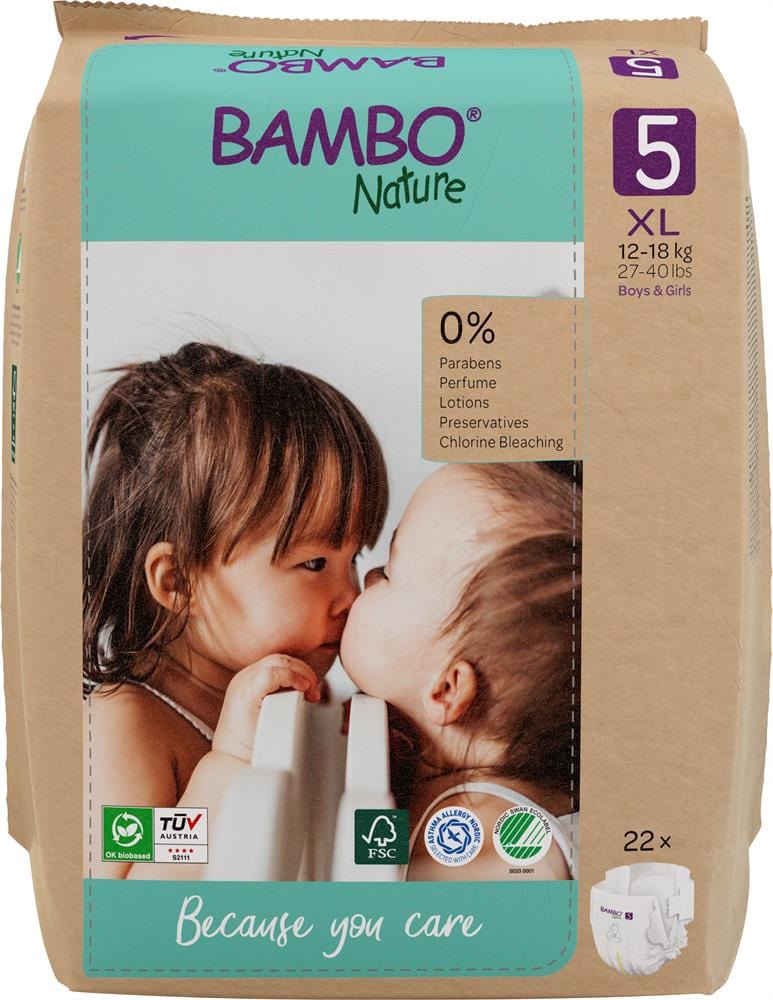 Bambo Nature Eco-Nappy Size 5 - 22 Nappies, Bambo Nature