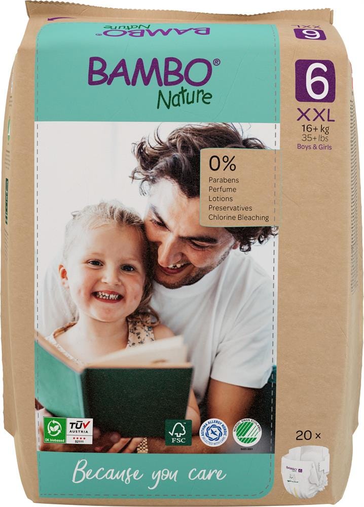 Bambo Nature Eco-Nappy Size 6 - 20 Nappies, Bambo Nature