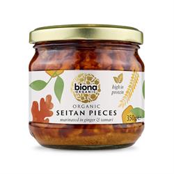 Organic Seitan Pieces marinated in ginger and soya sauce 350g, Biona