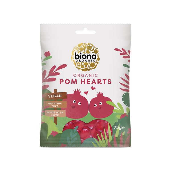 Organic Vegan Pomegranate Hearts 75g, Biona