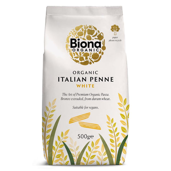 Organic White Penne Pasta 500g, Biona