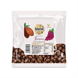 Organic Milk Chocolate covered Raisins 60g, Biona