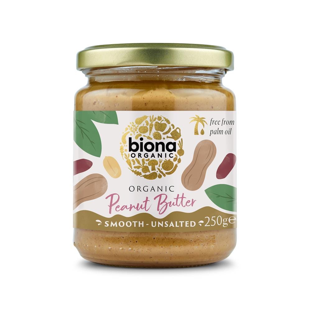 Organic Peanut Butter Smooth No Salt 250g, Biona