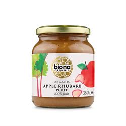 Organic Apple & Rhubarb Puree 360g, Biona