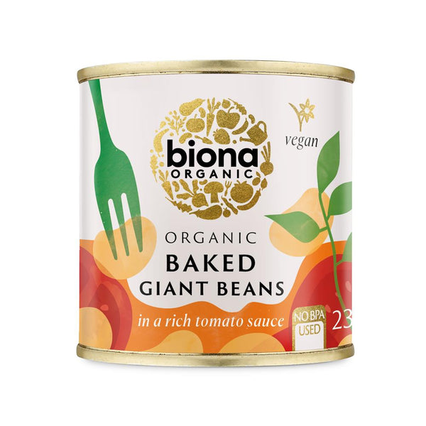 Baked Giant Beans in Tomato Sauce Organic 230g, Biona