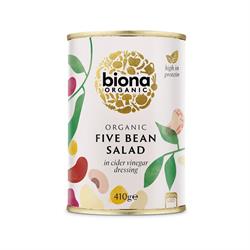 Organic Five Bean Salad in Vinaigrette Dressing 410g, Biona