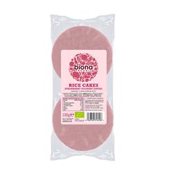 Organic Strawberry Yoghurt Coated Rice Cakes 100g, Biona