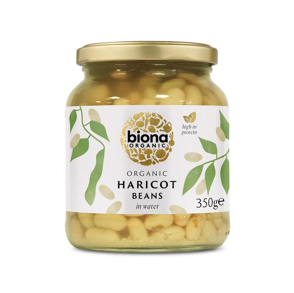 Organic Haricot Beans in Glass Jar 350g, Biona