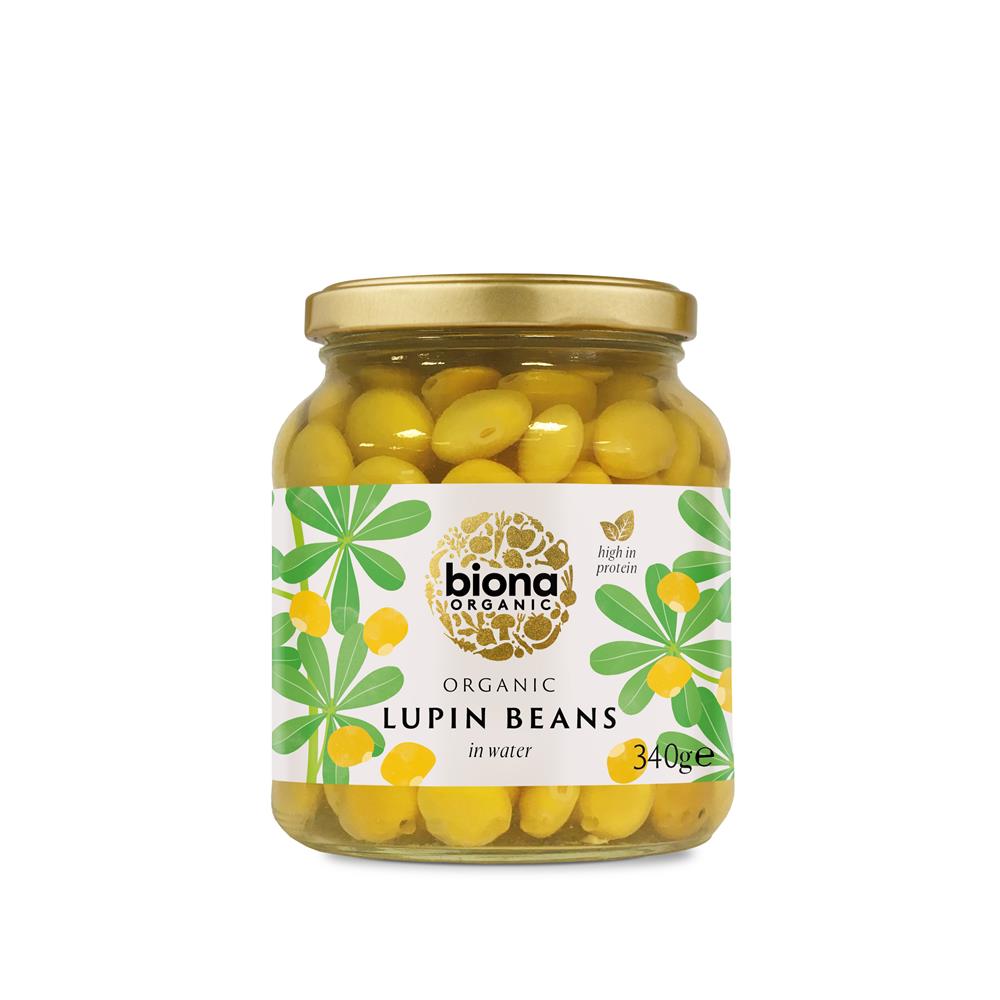 Organic Lupin Beans in Glass Jar 340g, Biona