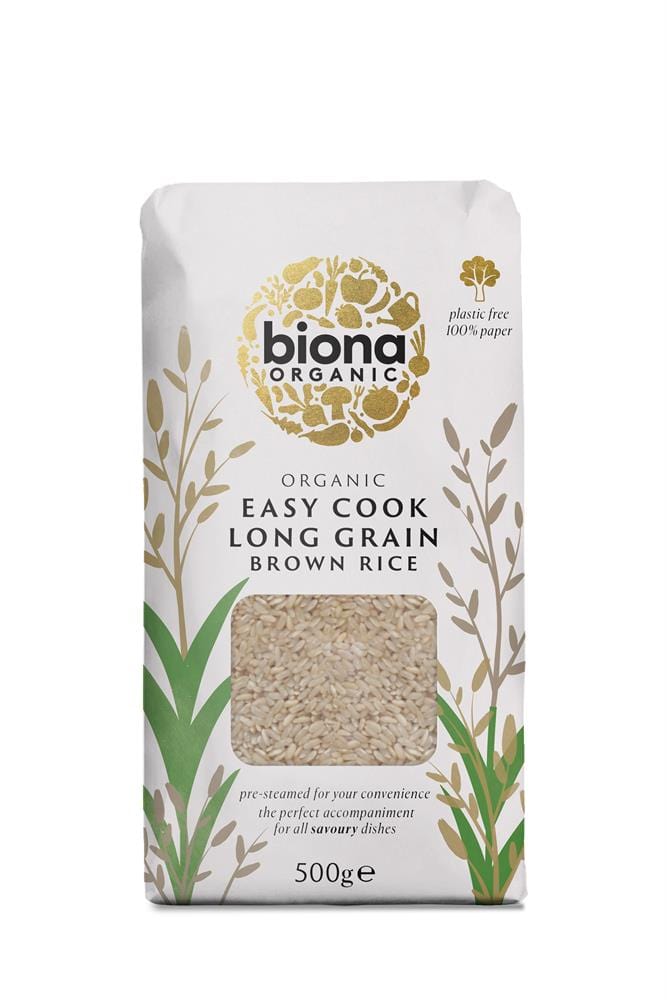 Organic Easy Cook Long Grain Brown Rice 500g, Biona