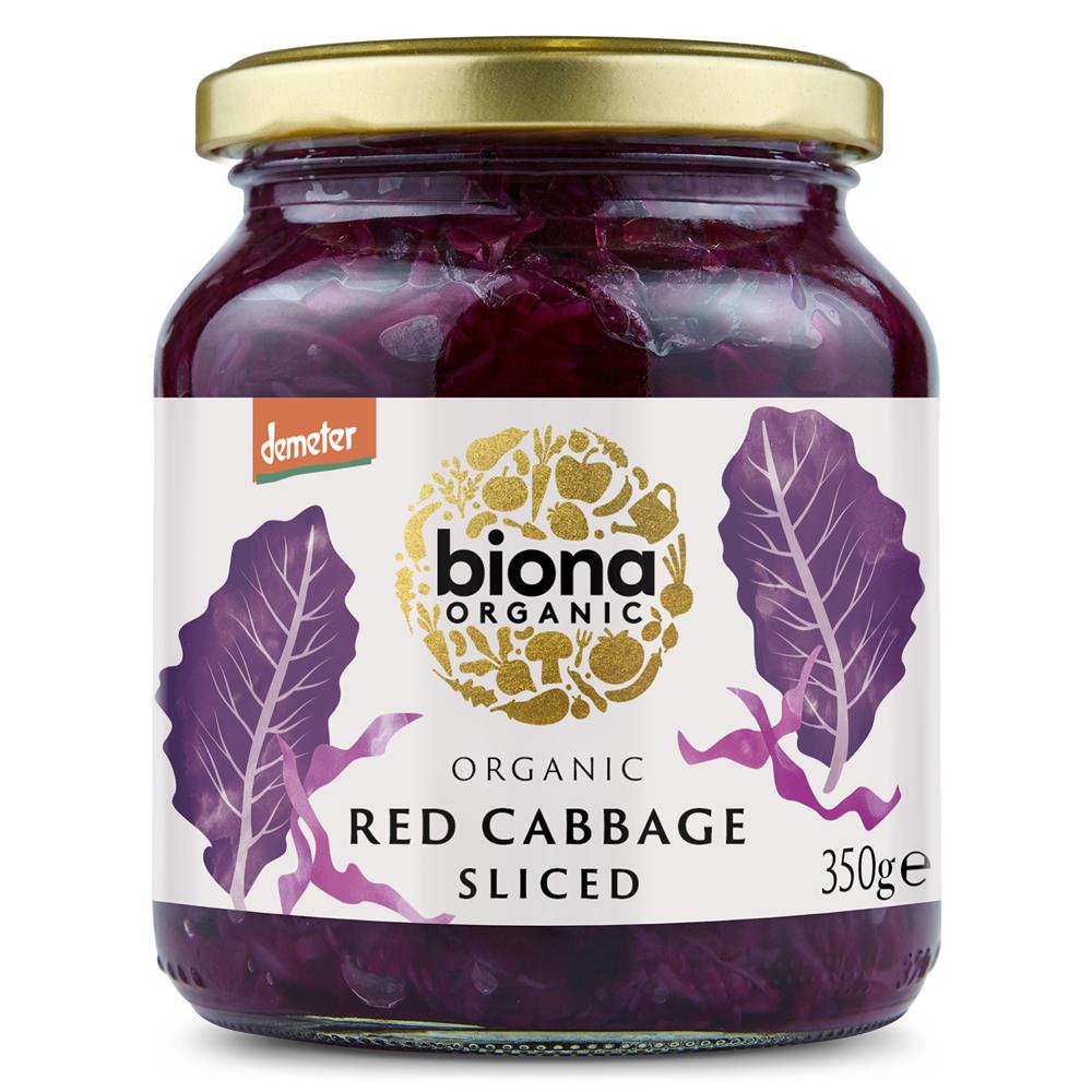 Biona Organic Red Cabbage Sliced Demeter 350g, Biona