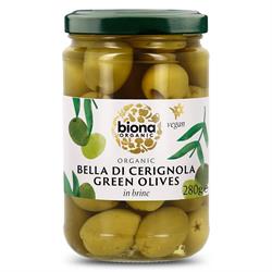 Biona Italian Bella di Cerignola Olives in Brine Organic 280g, Biona