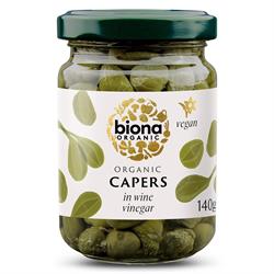 Biona Capers in Wine Vinegar Organic 140g, Biona