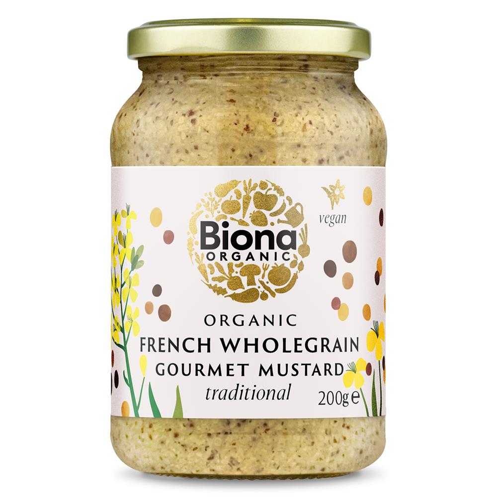 French Wholegrain Mustard Traditional Organic 200g, Biona